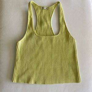 Free people lime green ribbed racerback tank